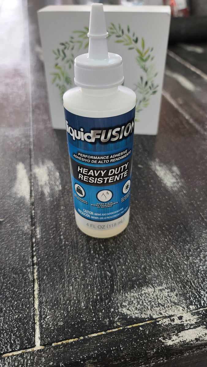 LIQUID FUSION ADHESIVE, NON TOXIC, DRIES CLEAR, WORKS on FABRIC