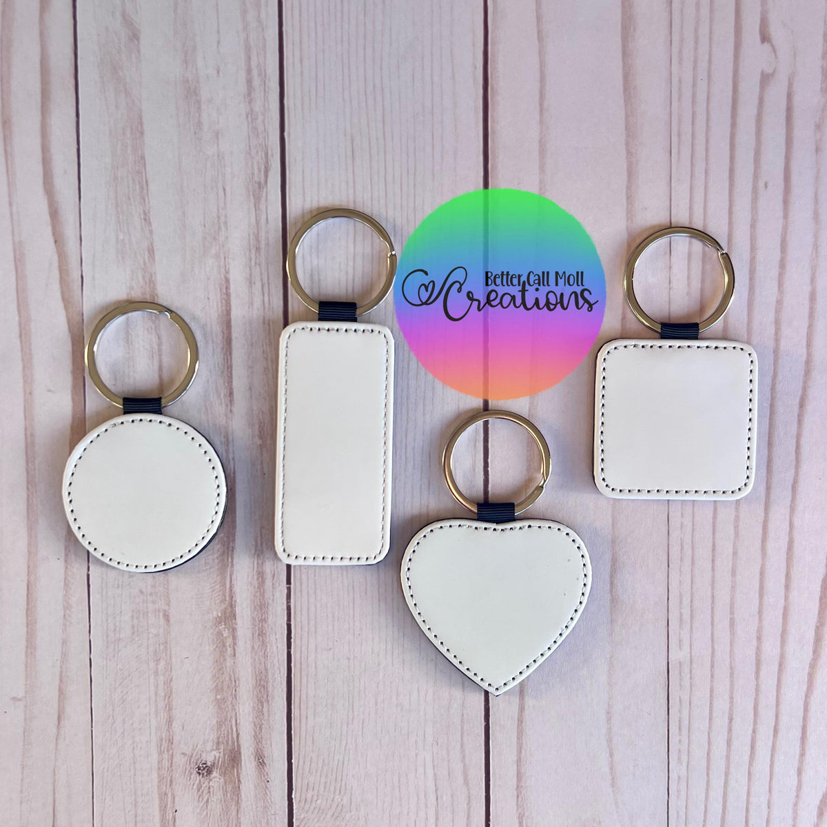 Single-Sided Faux Leather Sublimation Keychain Blanks – Grateful Glitters