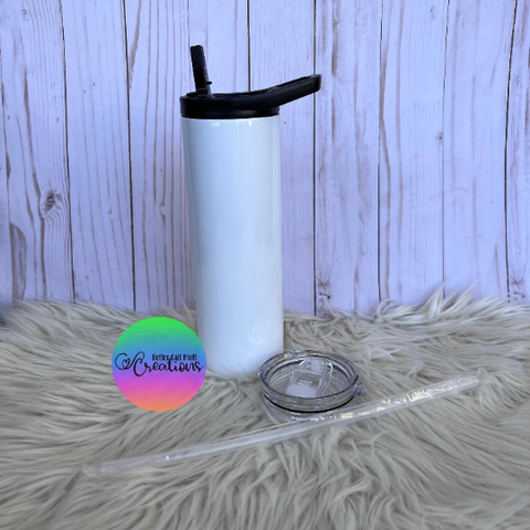 20oz Duo Sport Skinny Sublimation Tumbler with TWO Lids