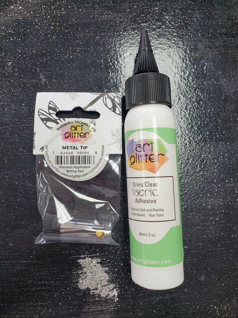 Art Glitter Glue - Fabric Dries Clear Adhesive - 4 oz Bottle / with Tip