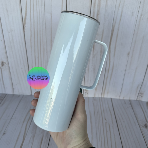 20oz Sublimation Skinny Tumbler WITH HANDLE (Straight)