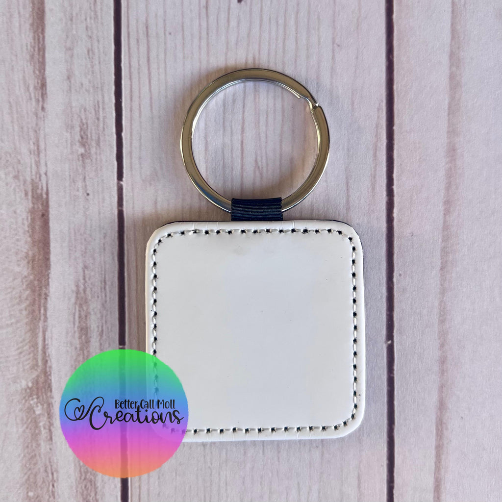 Grateful Glitters Single-Sided Faux Leather Sublimation Keychain Blanks Circle
