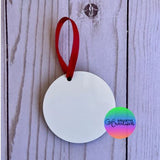 MDF Round Christmas Ornament Sublimation Blanks with Ribbon