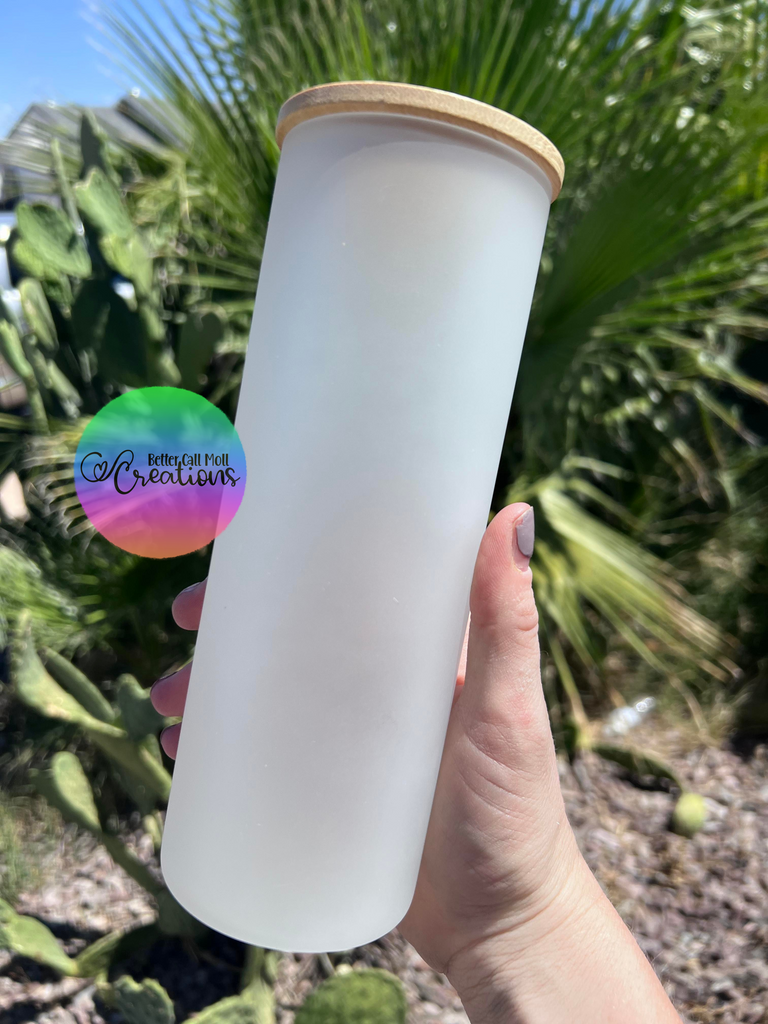 Bamboo Lid Glass Sublimation Tumbler – The Craft Hut SCS