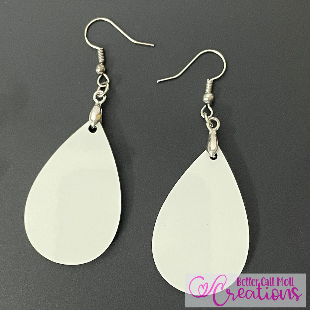 Blank Unisub brand sublimation Teardrop Earring shape, single sided, s–  Just Vinyl and Crafts