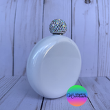 5oz Sublimation Shimmer Flask Blank with Rhinestone Screw Top