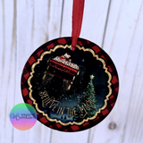 Metal Double-Sided Shimmer Round Christmas Ornament Sublimation Blanks with Ribbon